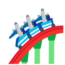 roller coaster and airplane