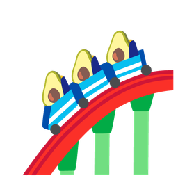 roller coaster and avocado