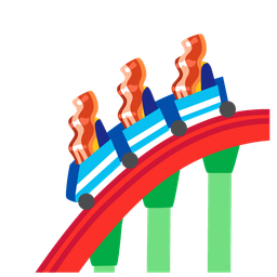 roller coaster and bacon