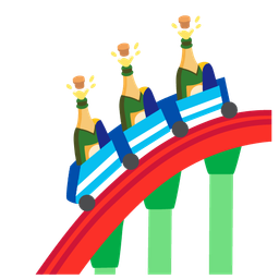 roller coaster and bottle with popping cork
