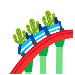 roller coaster and cactus