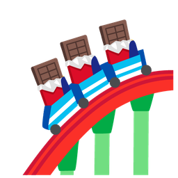roller coaster and chocolate bar