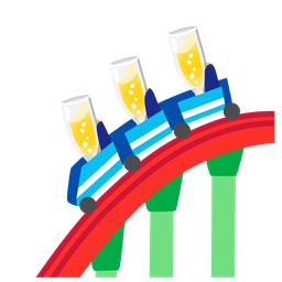 roller coaster and clinking glasses
