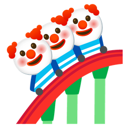 roller coaster and clown face