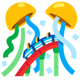 roller coaster and confetti ball