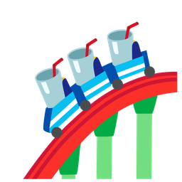 roller coaster and cup with straw