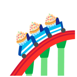 roller coaster and cupcake