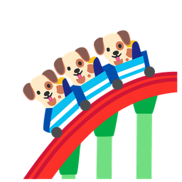 roller coaster and dog face