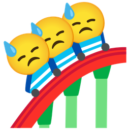 roller coaster and downcast face with sweat