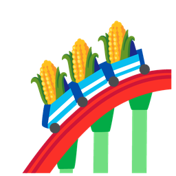 roller coaster and ear of corn