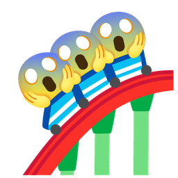 roller coaster and face screaming in fear