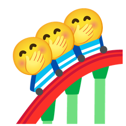 roller coaster and face with hand over mouth