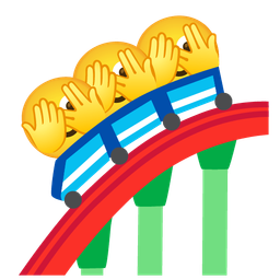 roller coaster and face with peeking eye