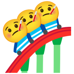 roller coaster and face with thermometer