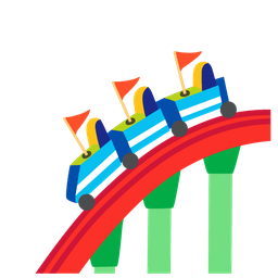 roller coaster and flag in hole