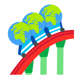 roller coaster and globe showing Europe-Africa