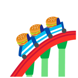 roller coaster and hamburger