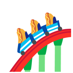 roller coaster and hot dog