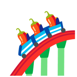 roller coaster and hot pepper