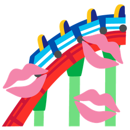 roller coaster and kiss mark