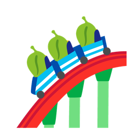 roller coaster and leaf fluttering in wind