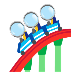 roller coaster and magnifying glass tilted right