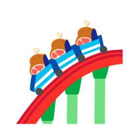 roller coaster and meat on bone