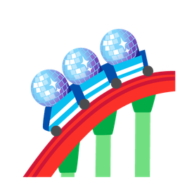 roller coaster and mirror ball