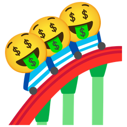 Roller coaster and Money-mouth face