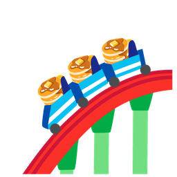 roller coaster and pancakes