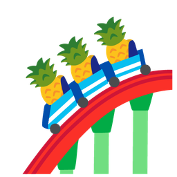 roller coaster and pineapple