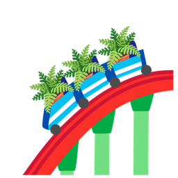 roller coaster and potted plant