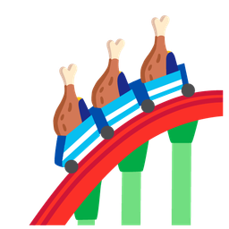 roller coaster and poultry leg