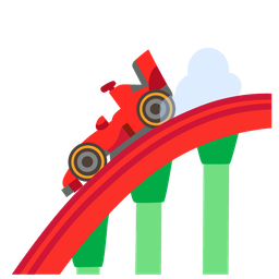 roller coaster and racing car