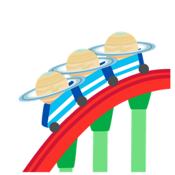 roller coaster and ringed planet