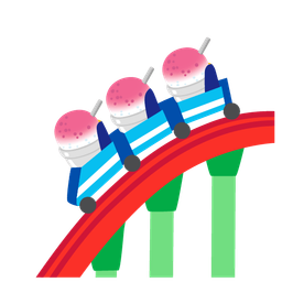 roller coaster and shaved ice