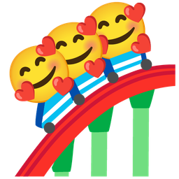 Roller coaster and Smiling face with hearts
