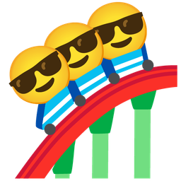 roller coaster and smiling face with sunglasses