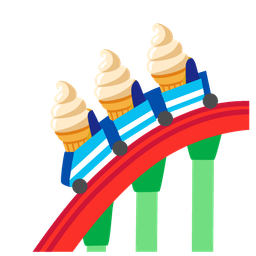 roller coaster and soft ice cream