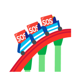 roller coaster and SOS button