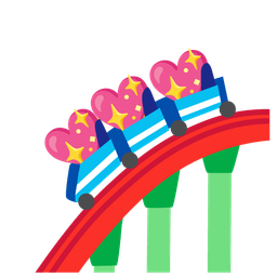 roller coaster and sparkling heart