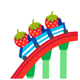 roller coaster and strawberry