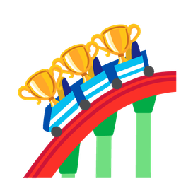 roller coaster and trophy