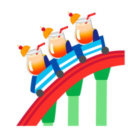 roller coaster and tropical drink