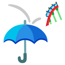roller coaster and umbrella