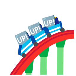 roller coaster and UP! button