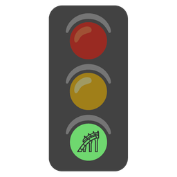 roller coaster and vertical traffic light