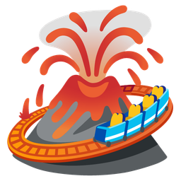 roller coaster and volcano