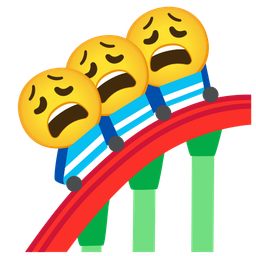 roller coaster and weary face