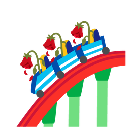 roller coaster and wilted flower